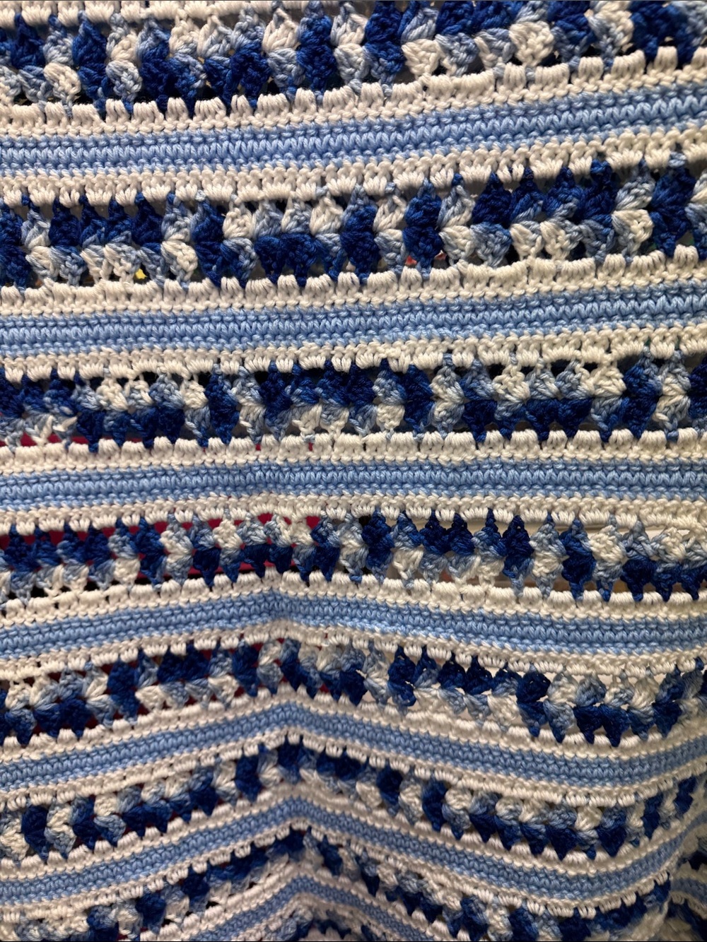 Blue & White Crochet Throw Blanket - Brand - Picture 2 of 4